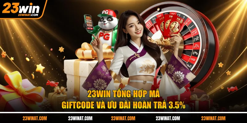 23WIN tổng hợp mã giftcode và ưu đãi hoàn trả 3.5%